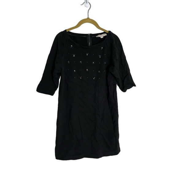 Loft Black Mini Dress Beaded Bodice Small - Picture 1 of 5